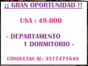 VENTA DE DEPARTAMENTO EN VILLA CARLOS PAZ