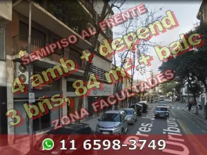 Facultades 4amb +depen 84m2 +balc fte Uriburu 500 u$s163.000