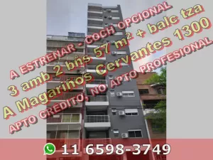 ESTR 3a 2bñs 57m2 +balc cch opc AM Cervantes 1300 u$s170.000