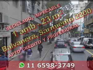 RECICL, IMPEC! Depto 1 amb PB 23m2 Sarmiento 2200 u$s 64.000