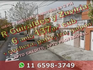 PH VLugano 6amb 137m2 +cch pat tza RGüiraldes3000 u$s169.000