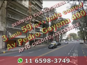 Depto Caballito 3amb 59m2 +balc, coch PGoyena 400 u$s230.000