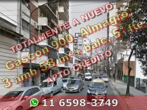 A NUEVO   Dto Almagro 3amb 58m2 +balc Gascón 900 u$s185.000