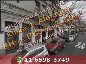 PH Almagro 3amb 50m2 patio Maza 1 u$s125.000 acepta pago AR$
