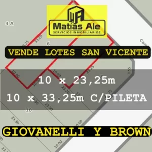 LOTES en SAN VICENTE