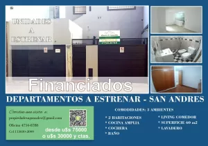 Departamento en San Andrés 3 ambientes a estrenar