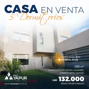 DÚPLEX EN VENTA, 5 DORMITORIOS, GENERAL ROCA