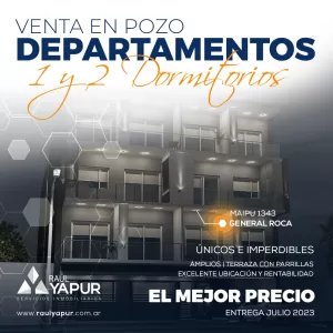 DEPARTAMENTO MONOAMBIENTE EN VENTA GENERAL ROCA