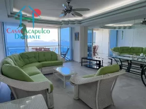 Terraza con vista a la bahía de acapulco
