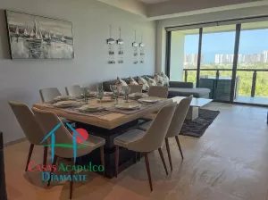 Terraza con vista a las albercas y áreas comunes
