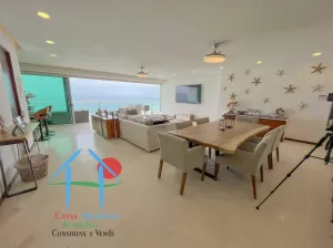 Depa de playa con 4 recámaras, terraza y vista al mar