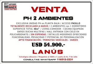 VENTA PH 2 AMB A NUEVO