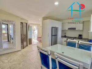2 recámaras, 2 baños, balcón con vista las áreas comunes