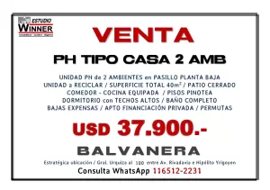 BALVANERA UNIDAD PH 2 AMBIENTES