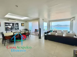 Depa con 3 recámaras y 2 terrazas con vista al mar