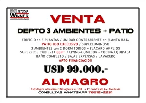 ALMAGRO 3 AMB + PATIO